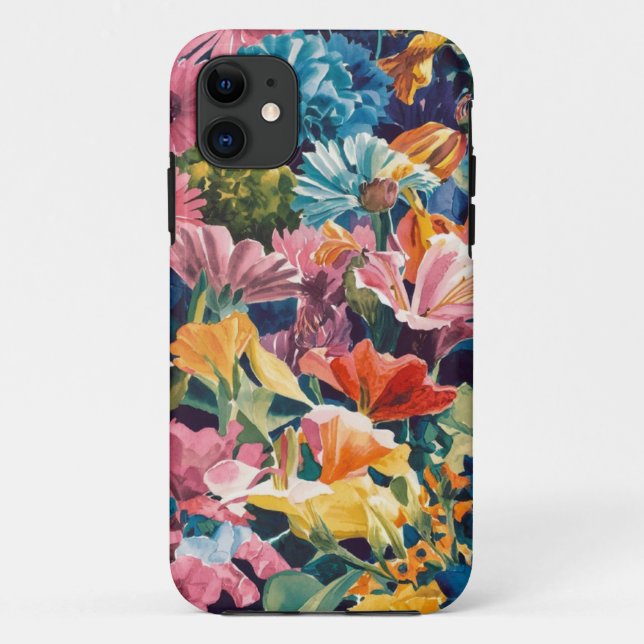 Pink Blue Green Yellow Orange Flower Art Pattern Case-Mate iPhone Case (Back)