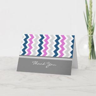 Pink Blue Grey Baby Shower Hostess Thank You Card