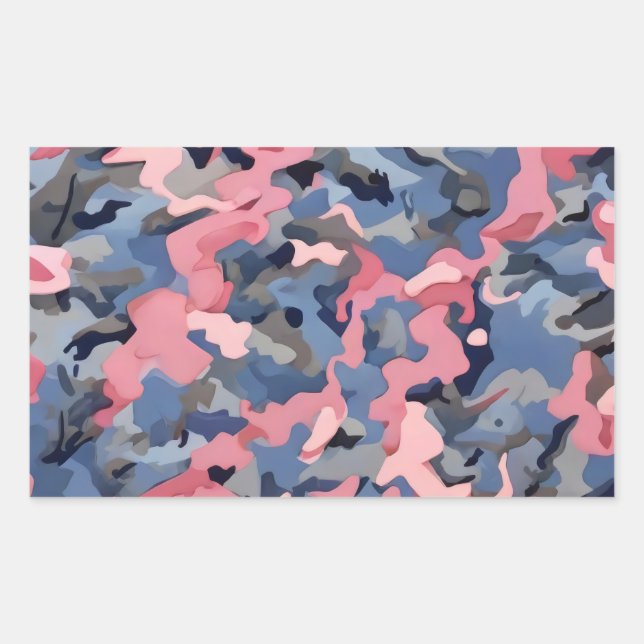 pink blue grey camouflage sticker (Front)