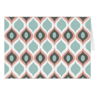 Pink Blue Grey Geometric Ikat Tribal Print Pattern