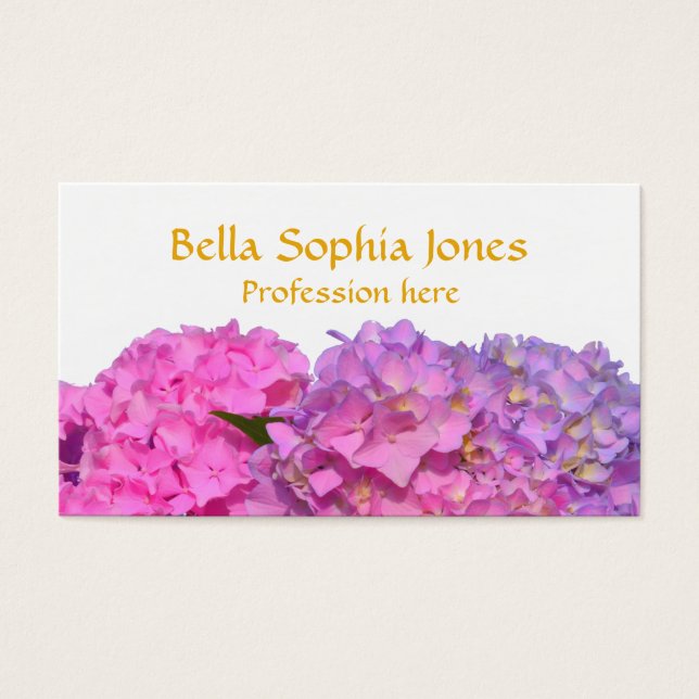 Pink Blue Hydrangeas elegant pink purple flowers (Front)