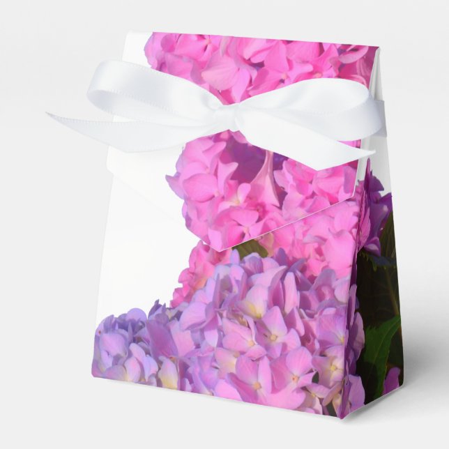 Pink Blue Hydrangeas elegant pink purple flowers Favor Box (Front Side)