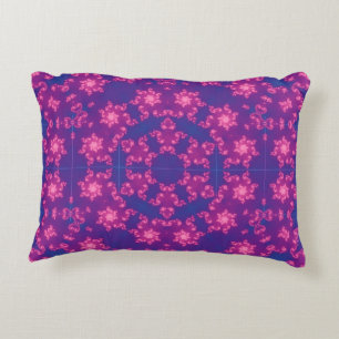 Pink & Blue Kaleidoscope Gradient Snowflake Accent Pillow