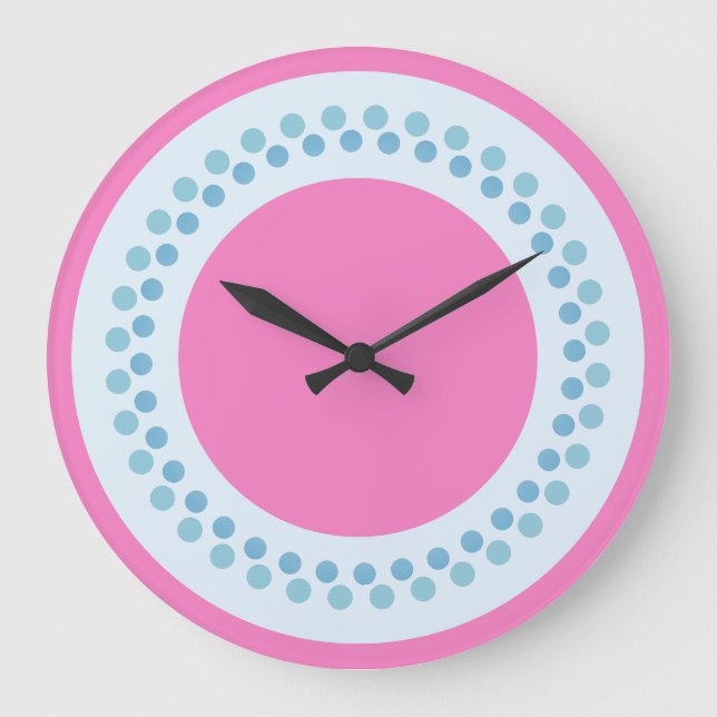 Pink & Blue Large Clock (Front)