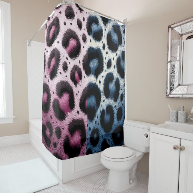 Pink & Blue Leopard Fur Animal Print Spots  (In Situ)