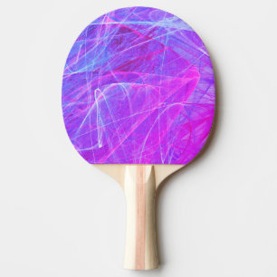 Pink, Blue, Lilac Abstract Fractal Art Colourful Ping Pong Paddle