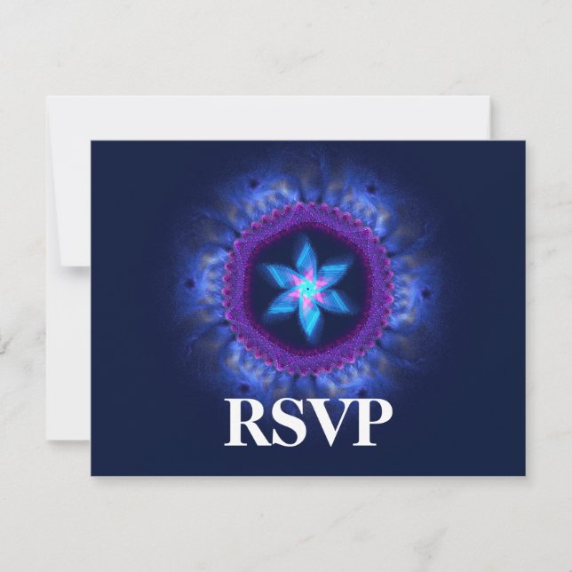 Pink-Blue Magen Wedding RSVP (Front)