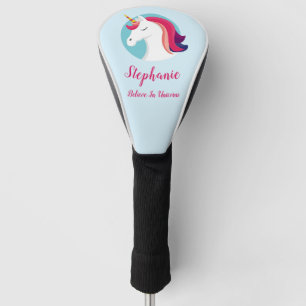 Pink & Blue Magical Unicorn – Personalized Golf Head Cover