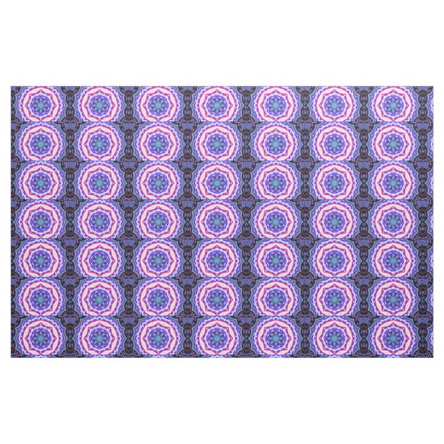 pink blue mandala pattern fabric (Fat Quarter)