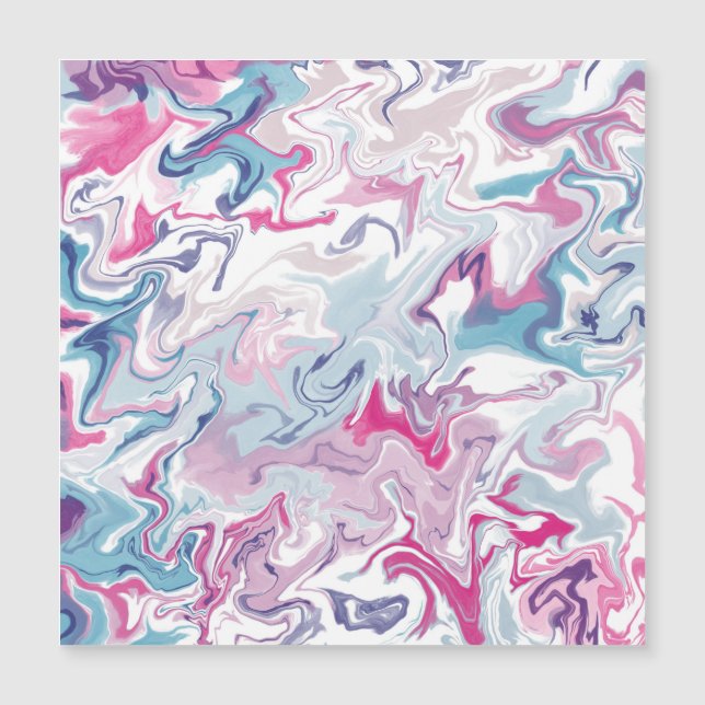 Pink Blue Marble Abstract Magnetic Card – Artistic (Front)