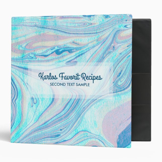 Pink & Blue Marble Swirls Binder (Front/Inside)
