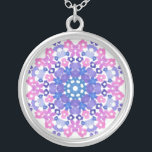 Pink, Blue, Mauve, Flower Power Necklace<br><div class="desc">A pretty,  silver plated pendant necklace that coordinates with the wedding stationery in the 'Flower Power Circle' Wedding Stationery range. Ideal 'thank you' gift for bridesmaids!</div>