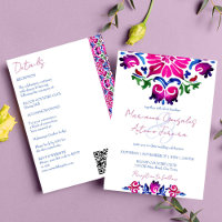 Pink blue Mexican tiles all in one wedding