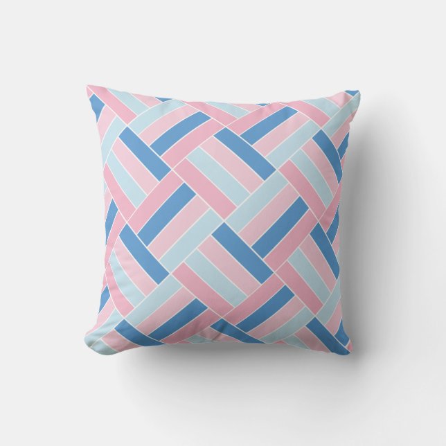 Pink & Blue Mosaic Throw Pillow (Front)
