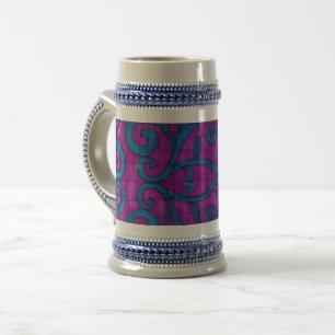 Pink Blue Motif 22 oz Stein
