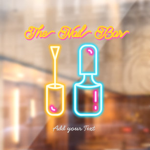 Pink & Blue Neon Nail Bar Glow Aesthetic Sign