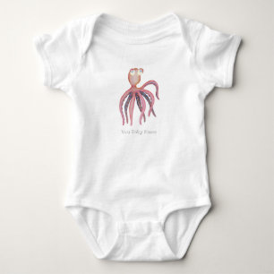 Pink Blue Octopusy Baby Bodysuit