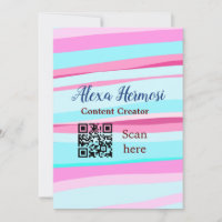Pink blue ombre add name profession q r code title