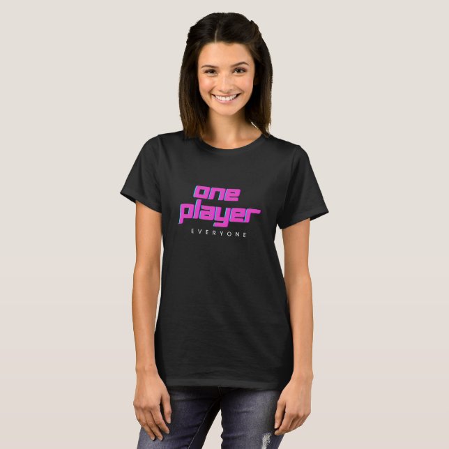 Pink & Blue One Player T-Shirt (Front Full)