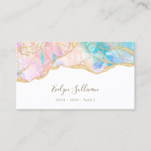 pink blue opal design business card