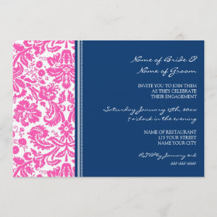 Pink Blue Pattern Engagement Party Invitations