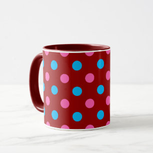 Pink Blue Pink Polka Dot Pattern Mug