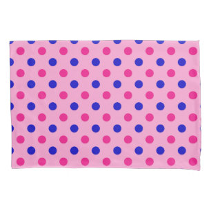 Pink Blue Pink Polka Dot Pattern Pillowcase