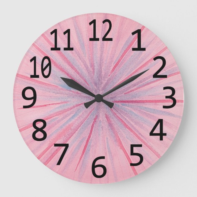 Pink Blue Purple Blends Spokes Wall Clock (Front)