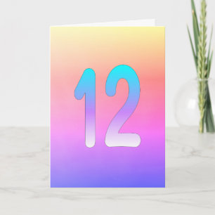 Pink Blue Purple Gradient 12th Birthday Card