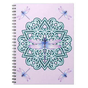 Pink Blue Purple Mandala Dragonfly Carnet