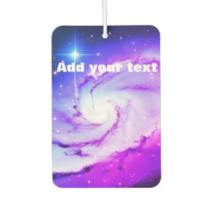 Pink blue purple Nebula galaxy add your text name Air Freshener