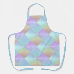 Pink Blue Purple Squares All-Over Print Apron