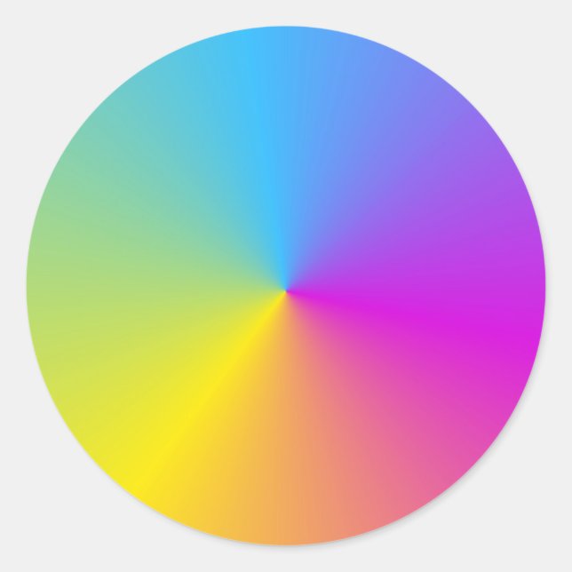 Pink Blue Purple Yellow Green Blank Template Classic Round Sticker (Front)