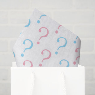 Pink blue question mark gender reveal tissue tissue paper