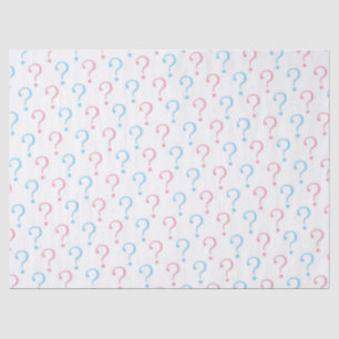 Pink blue question mark gender reveal tissue tissue paper