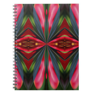 Pink Blue Red Shapes Abstract Art Notebook