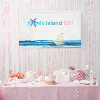 Pink Blue Rhode Island Ocean Sea Banner
