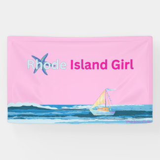 Pink Blue Rhode Island Ocean Sea Banner