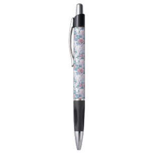 Pink & Blue Rose Pattern Pen