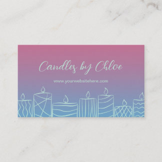 Pink & Blue Scribbled Candles Candle Maker QR Code Business Card
