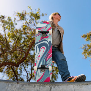Pink blue Skateboard