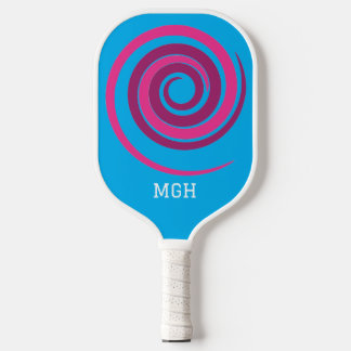 Pink & Blue Spiral Custom Pickleball Paddle