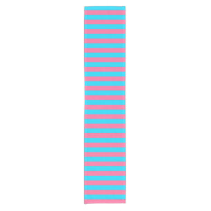 Pink Blue Stripes Pattern Short Table Runner