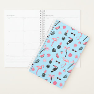 Pink & Blue Summer Tropical Pattern Planner