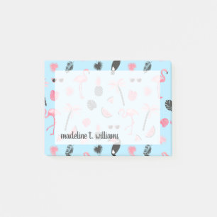 Pink & Blue Summer Tropical Pattern Post-it Notes