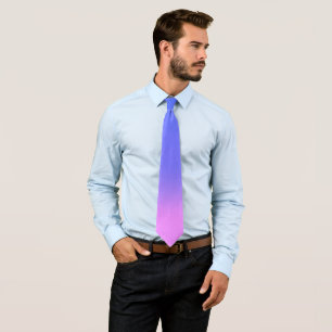 Pink Blue sunset ombre  Tie