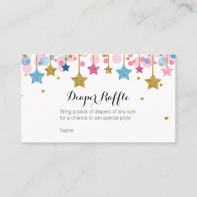 Pink Blue Twinkle Twinkle Star - Carte de rabat de (Devant)