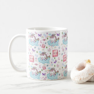 Pink Blue Unicorn Cat Rainbow Mug