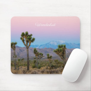 Pink Blue Wanderlust Joshua Tree Desert Sunrise Mouse Pad