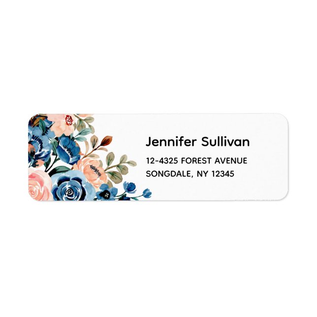  Pink & Blue Watercolor Flowers (Front)
